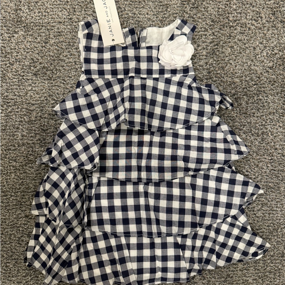 Janie and Jack Navy and White Tiered Sundress